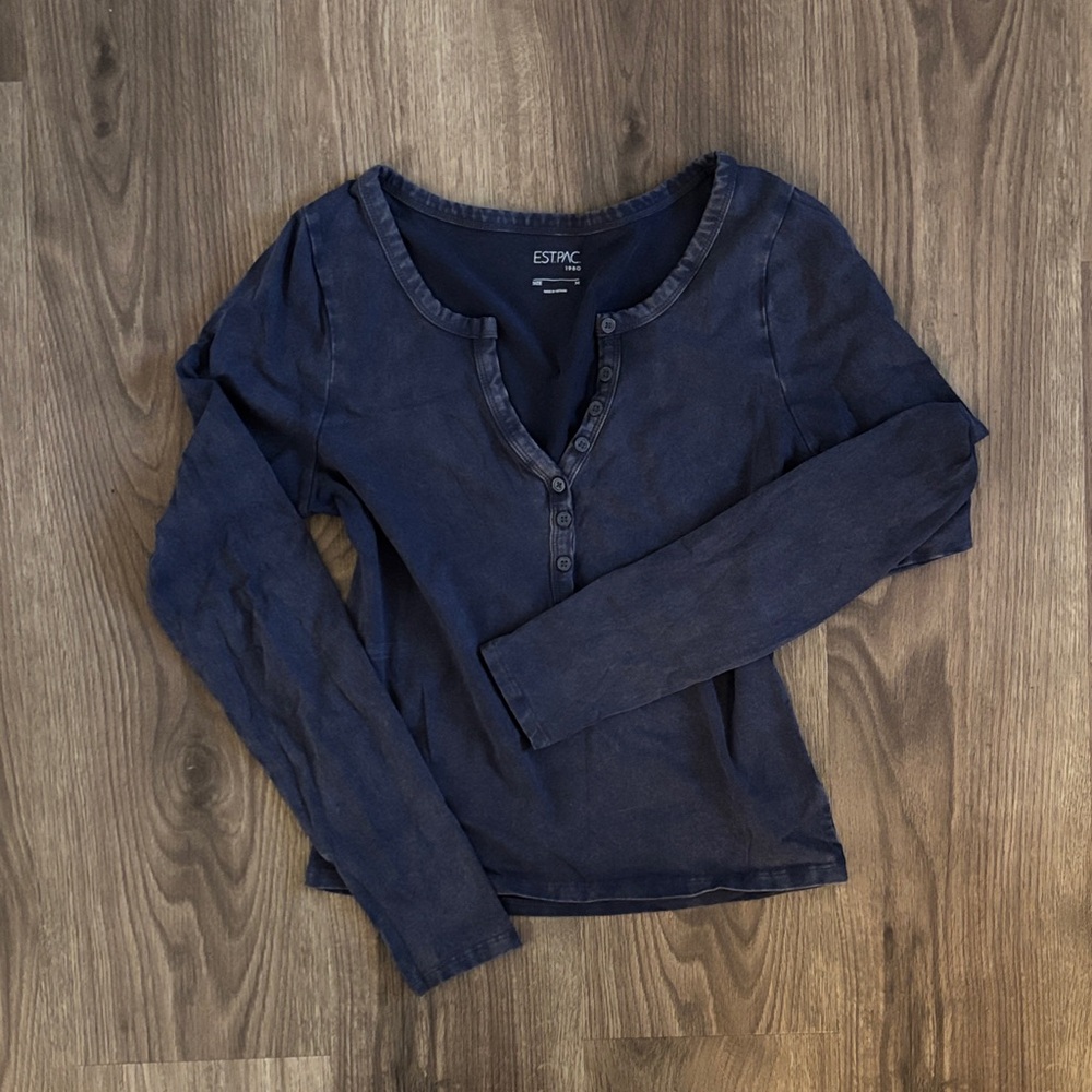 ESTPAC Navy Long Sleeve Top